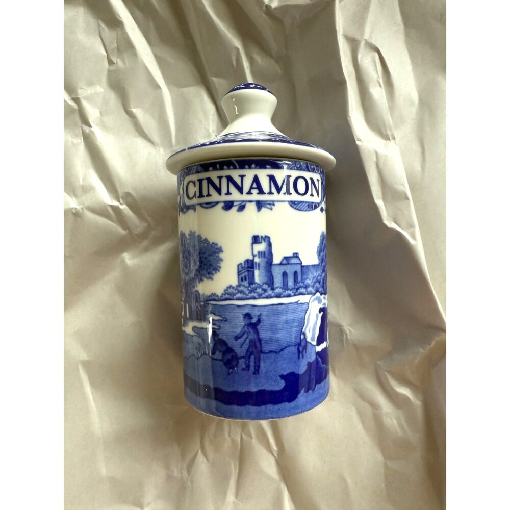 Spode Blue Italian Cinnamon Spice Jar NEW